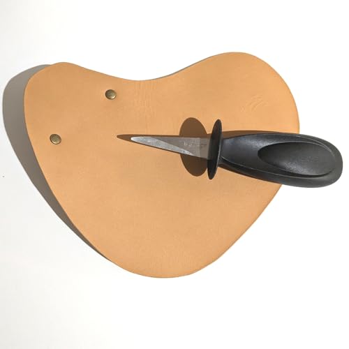 Manique cuir huîtres fait main France - protection main artisanale